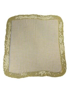Hand Crocheted Baby Afghan/Blanket Butter Yellow Scalloped Edges Soft Cozy VTG
